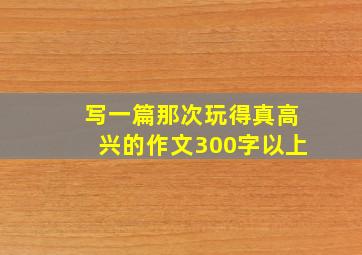 写一篇那次玩得真高兴的作文300字以上