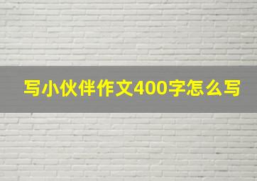 写小伙伴作文400字怎么写