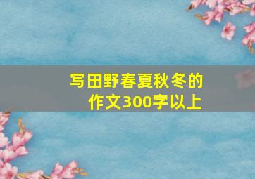 写田野春夏秋冬的作文300字以上