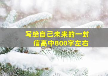 写给自己未来的一封信高中800字左右