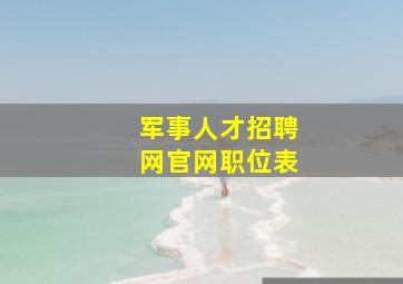 军事人才招聘网官网职位表