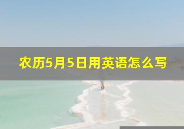 农历5月5日用英语怎么写