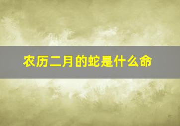 农历二月的蛇是什么命