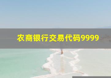 农商银行交易代码9999