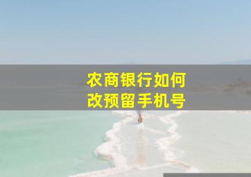 农商银行如何改预留手机号