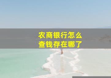 农商银行怎么查钱存在哪了