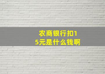 农商银行扣15元是什么钱啊