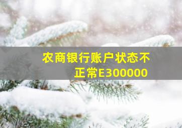 农商银行账户状态不正常E300000