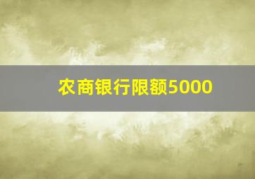 农商银行限额5000