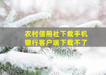 农村信用社下载手机银行客户端下载不了