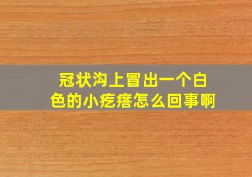 冠状沟上冒出一个白色的小疙瘩怎么回事啊