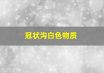 冠状沟白色物质