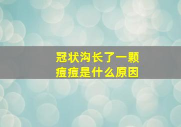 冠状沟长了一颗痘痘是什么原因