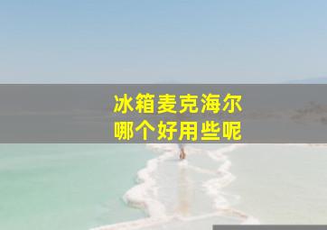 冰箱麦克海尔哪个好用些呢