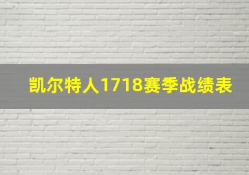 凯尔特人1718赛季战绩表