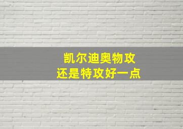 凯尔迪奥物攻还是特攻好一点