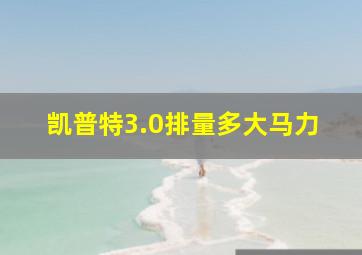 凯普特3.0排量多大马力