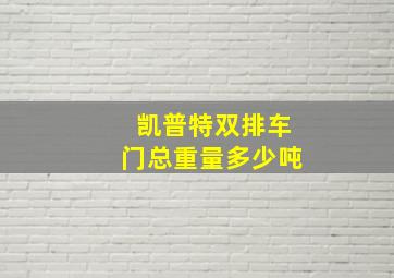 凯普特双排车门总重量多少吨