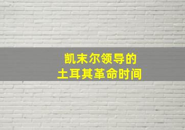 凯末尔领导的土耳其革命时间