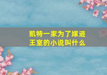 凯特一家为了嫁进王室的小说叫什么