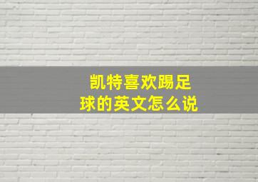 凯特喜欢踢足球的英文怎么说