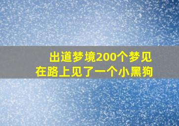 出道梦境200个梦见在路上见了一个小黑狗