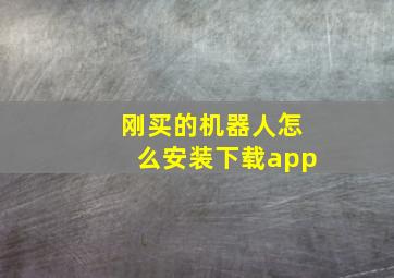 刚买的机器人怎么安装下载app