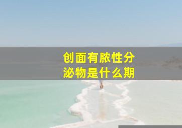 创面有脓性分泌物是什么期