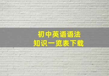 初中英语语法知识一览表下载