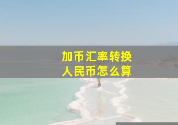 加币汇率转换人民币怎么算