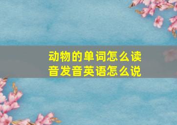 动物的单词怎么读音发音英语怎么说