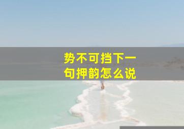 势不可挡下一句押韵怎么说