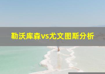 勒沃库森vs尤文图斯分析