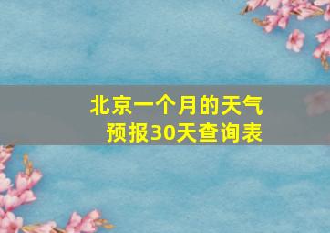 北京一个月的天气预报30天查询表