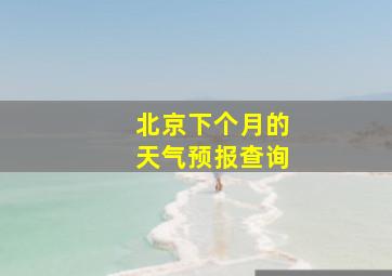 北京下个月的天气预报查询