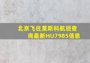 北京飞往莫斯科航班查询最新HU7985信息