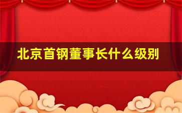 北京首钢董事长什么级别