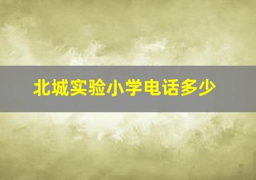 北城实验小学电话多少