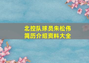 北控队球员朱松伟简历介绍资料大全