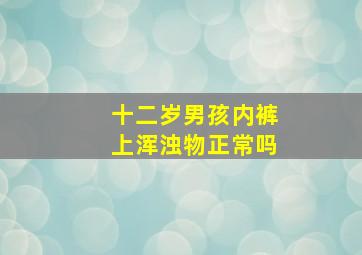 十二岁男孩内裤上浑浊物正常吗