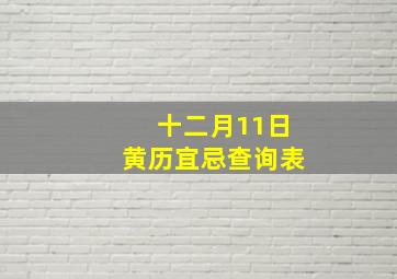 十二月11日黄历宜忌查询表