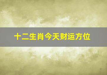 十二生肖今天财运方位