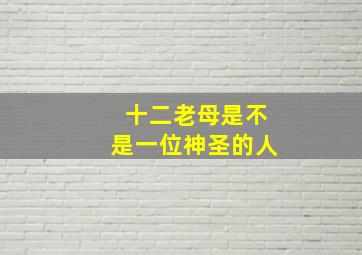 十二老母是不是一位神圣的人