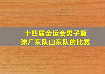 十四届全运会男子篮球广东队山东队的比赛