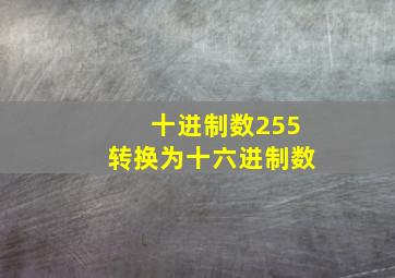 十进制数255转换为十六进制数