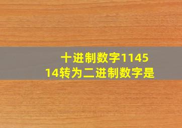 十进制数字114514转为二进制数字是