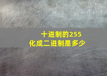 十进制的255化成二进制是多少