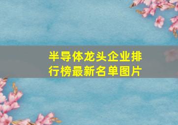 半导体龙头企业排行榜最新名单图片