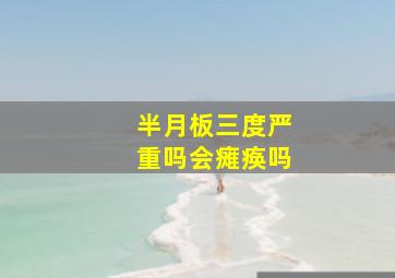 半月板三度严重吗会瘫痪吗