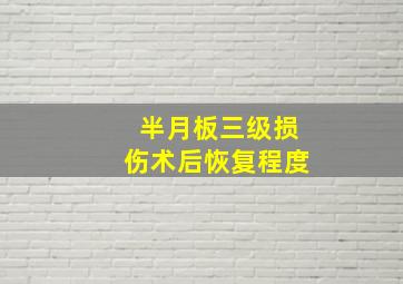 半月板三级损伤术后恢复程度